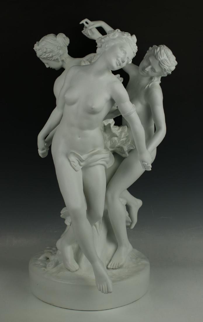 22" French porcelain parian figurine "Three Graces" (1 of 10)