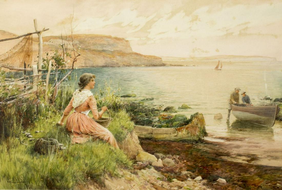 Alfred Augustus Glendening Jr (UK,1861-1907) watercolor (1 of 10)