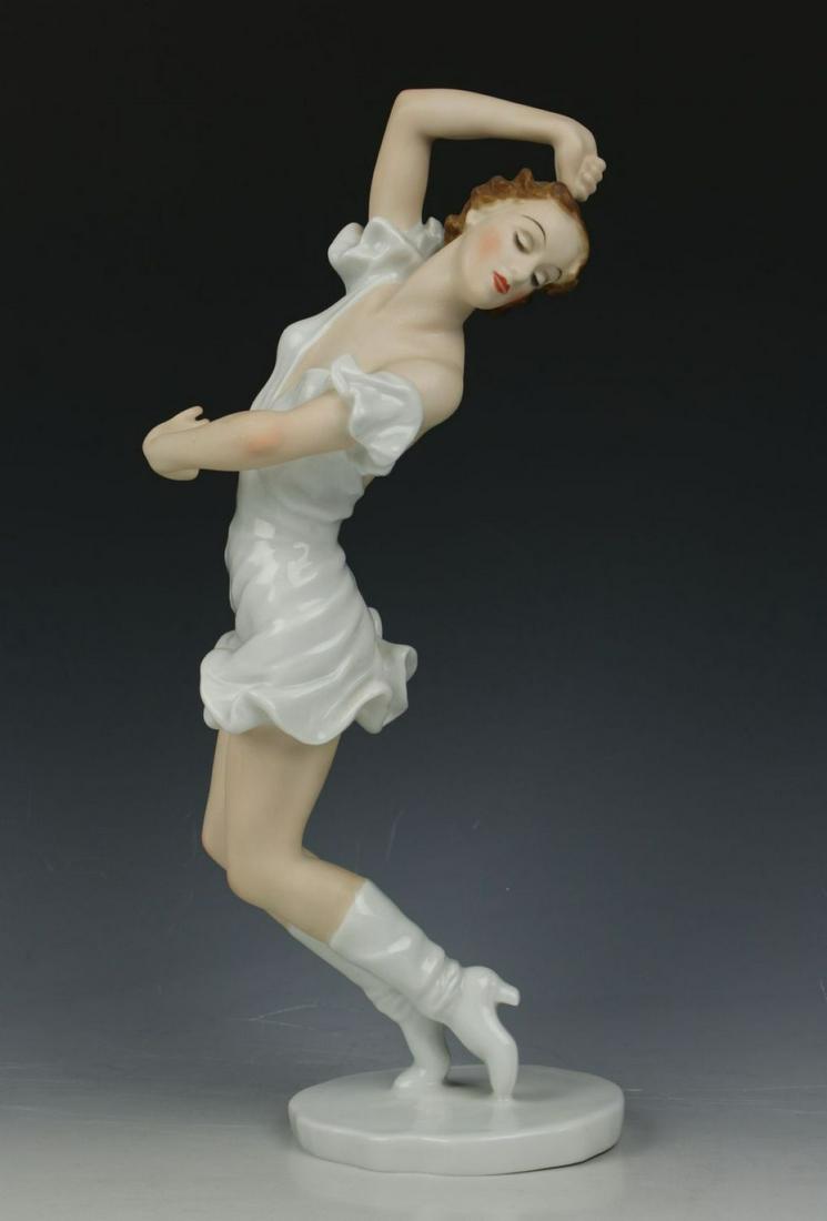 Rosenthal Friedrich Gronau Figurine 1714 "Ursula: MANUFACTURE: Rosenthal (GERMANY) SCULPTOR: Lore Friedrich - Gronau in 1939 NAME: Ursula Deinert NUMBER: 1714 YEAR: 1974 - 1982 CONDITION: Excellent. No chips, no cracks. HEIGHT: 12 inch / 30 cm WIDTH: