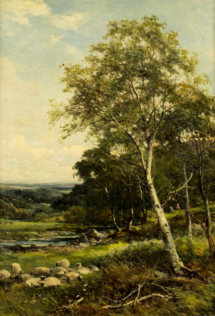 David Bates (England,1840-1921) oil painting antique: ARTIST: David Bates (England, 1840 - 1921) NAME: Landscape - At Capel Curig, Looking Towards Betts-y-Coed MEDIUM: oil on canvas CONDITION: Excellent. No visible inpaint under UV light. Some damages to