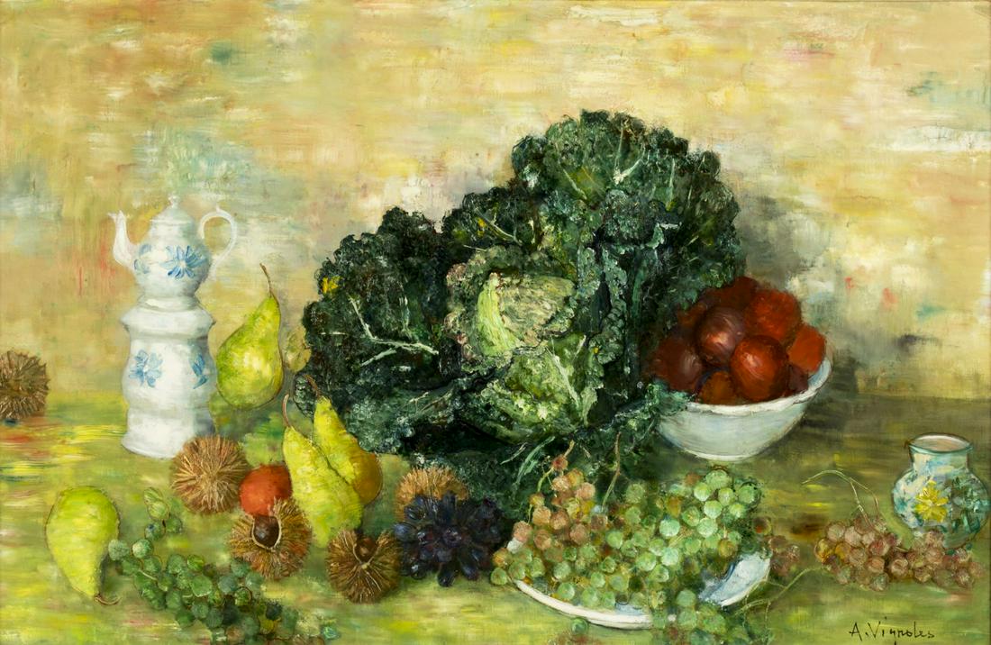 Andre Vignoles (French,1920-2017) oil painting (1 of 10)