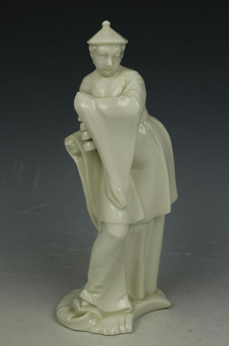 Nymphenburg Bustelli figurine 484 "Chinese Man with: MANUFACTURE: Nymphenburg (GERMANY) SCULPTOR: Franz Antonio Bustelli (1723-1763) in 1757 NAME: Chinese Man with Chime SERIES: Chinoiserie NUMBER: 484 CONDITION: Missing stick in his hand. NO BOX. HEIGH