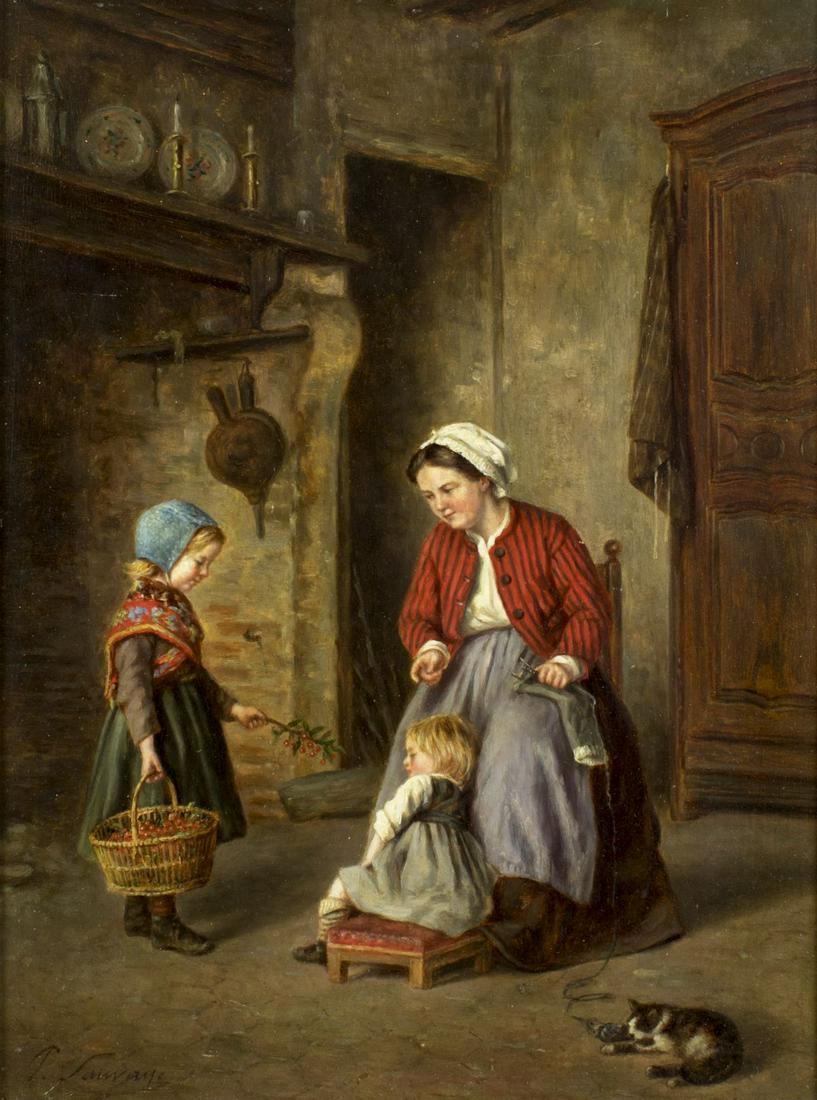 Philippe Francois Sauvage (french,19C) oil painting (1 of 10)