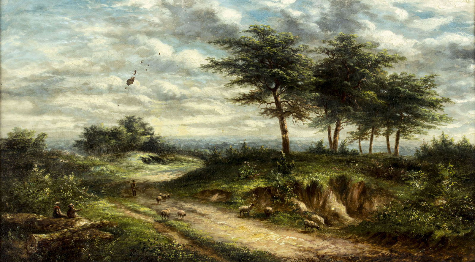 Charles Smith (UK,fl.1857-1908) oil painting antique (1 of 10)