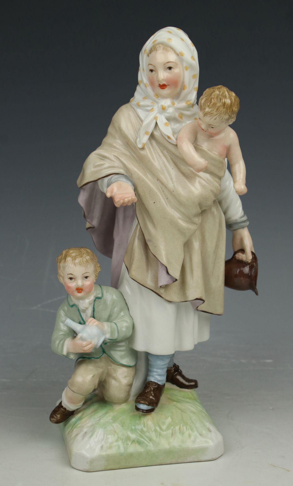 KPM Berlin Figurine "Begging Woman with Children" (1 of 10)