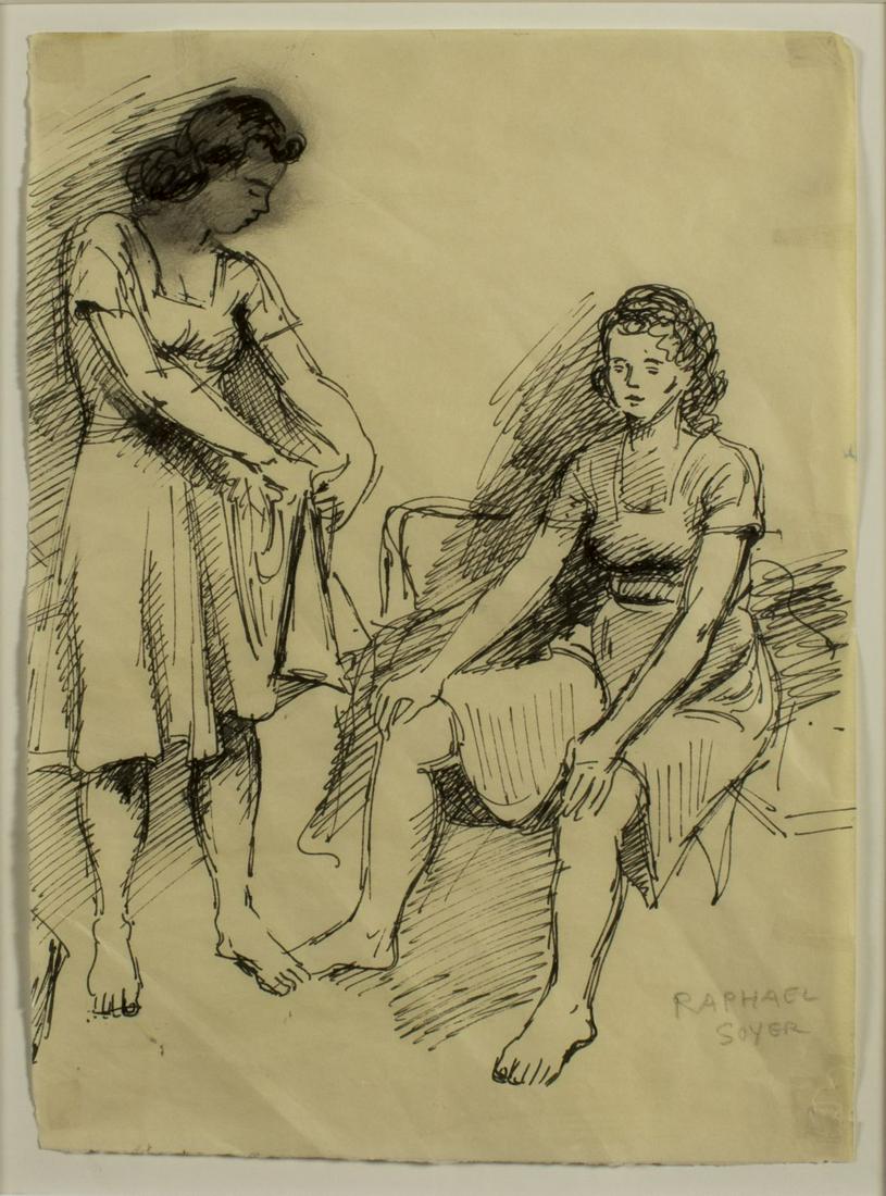 Raphael Soyer (russian,NY,1899-1987) ink painting (1 of 10)