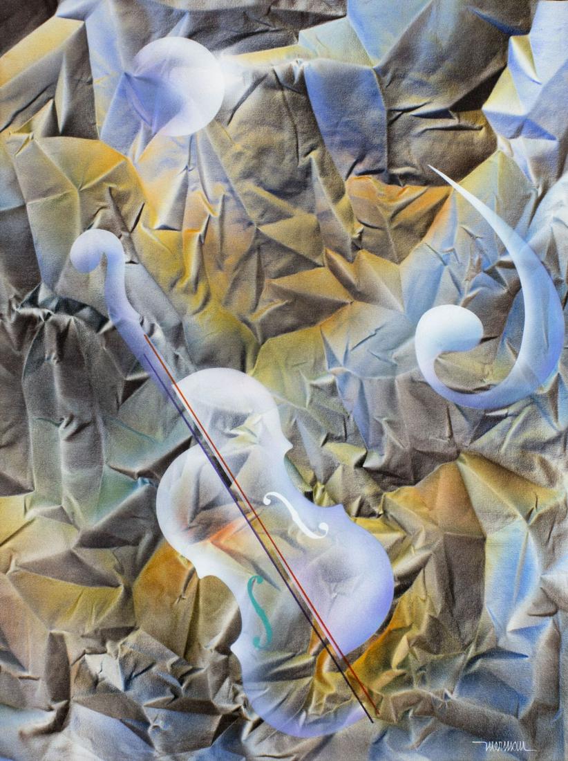 Leonardo Nierman (mexican,born 1932) acrylic painting: ARTIST: Leonardo Nierman (New York, Mexico, born 1932) NAME: Sinfonia de Otono YEAR: 2016 MEDIUM: acrylic on canvas CONDITION: Excellent. No visible inpaint under UV light. SIGHT SIZE: 30 x 22 inches