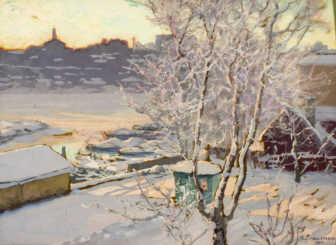 Anshelm Schultzberg (Sweden,1862-1945) tempera on board (1 of 10)