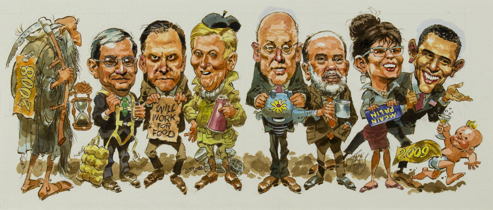 Jack Burton Davis (NY,GA,1924-2016) watercolor painting (1 of 10)