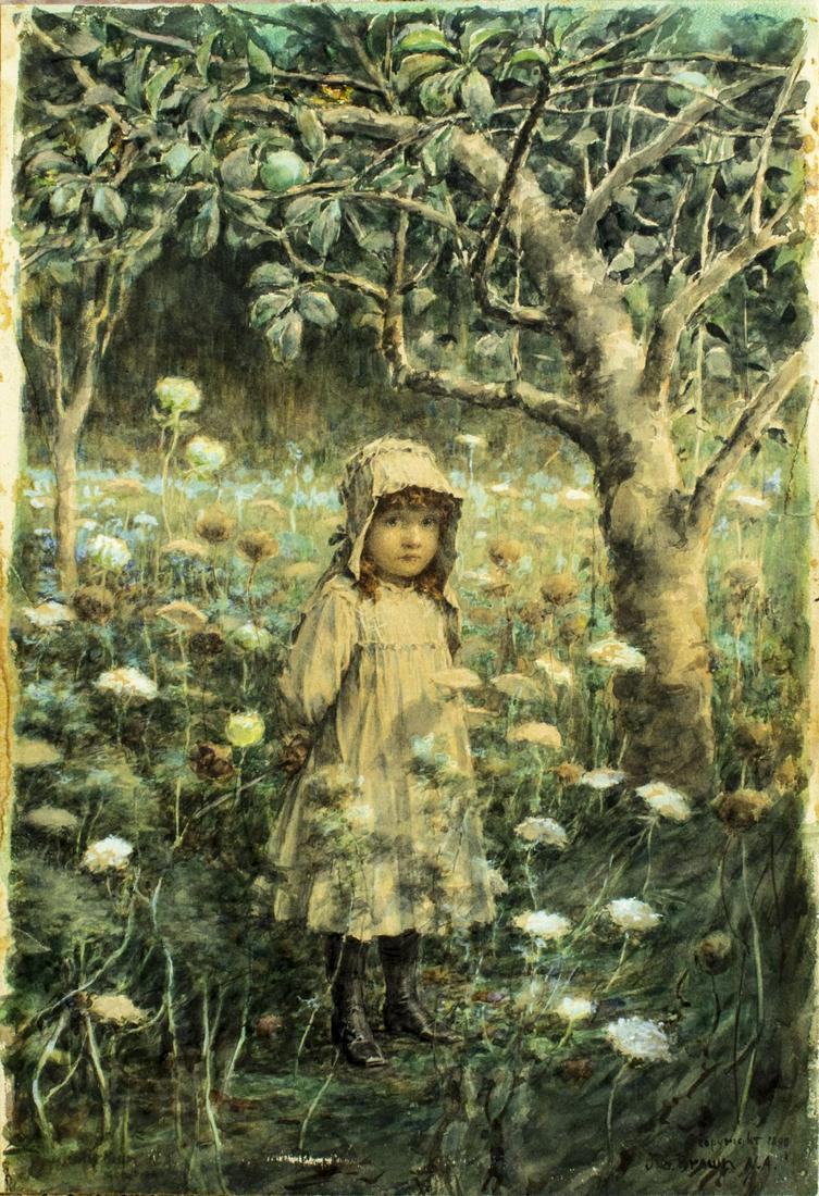 John George Brown (NY,CA,1831-1913) watercolor painting (1 of 10)