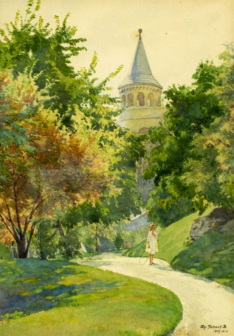 Bela Takach (New York,Germany,1874-1947) watercolor on (1 of 9)