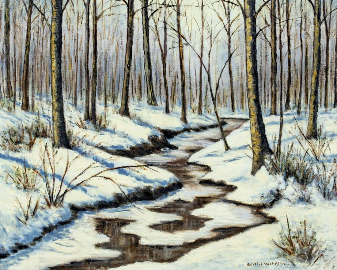 Edith F Watkins (NY,early 20C) oil painting (1 of 10)