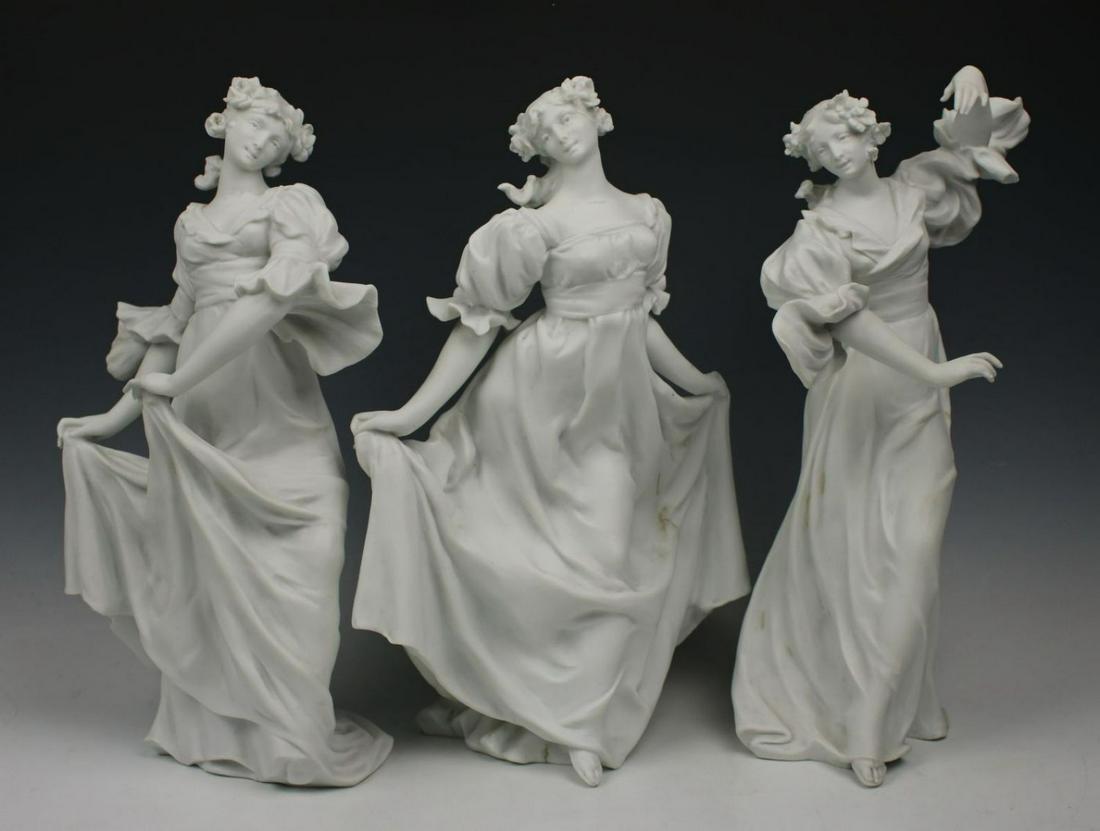19C French 3 parian porcelain figurines "Dancing (1 of 10)