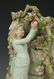 Antique Rudolstadt Ernst Bohne Sohne Figurine Vase Girl - 8