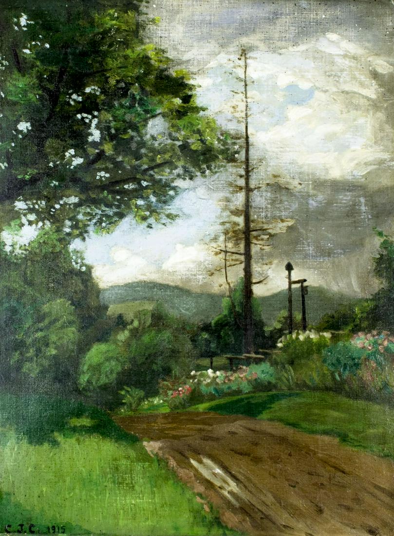 Charles Clarke (CA,FL,1893-1984) oil painting antique (1 of 10)