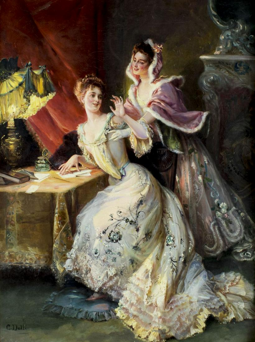 Cesare Auguste Detti (Italy,1847-1914) oil painting (1 of 10)