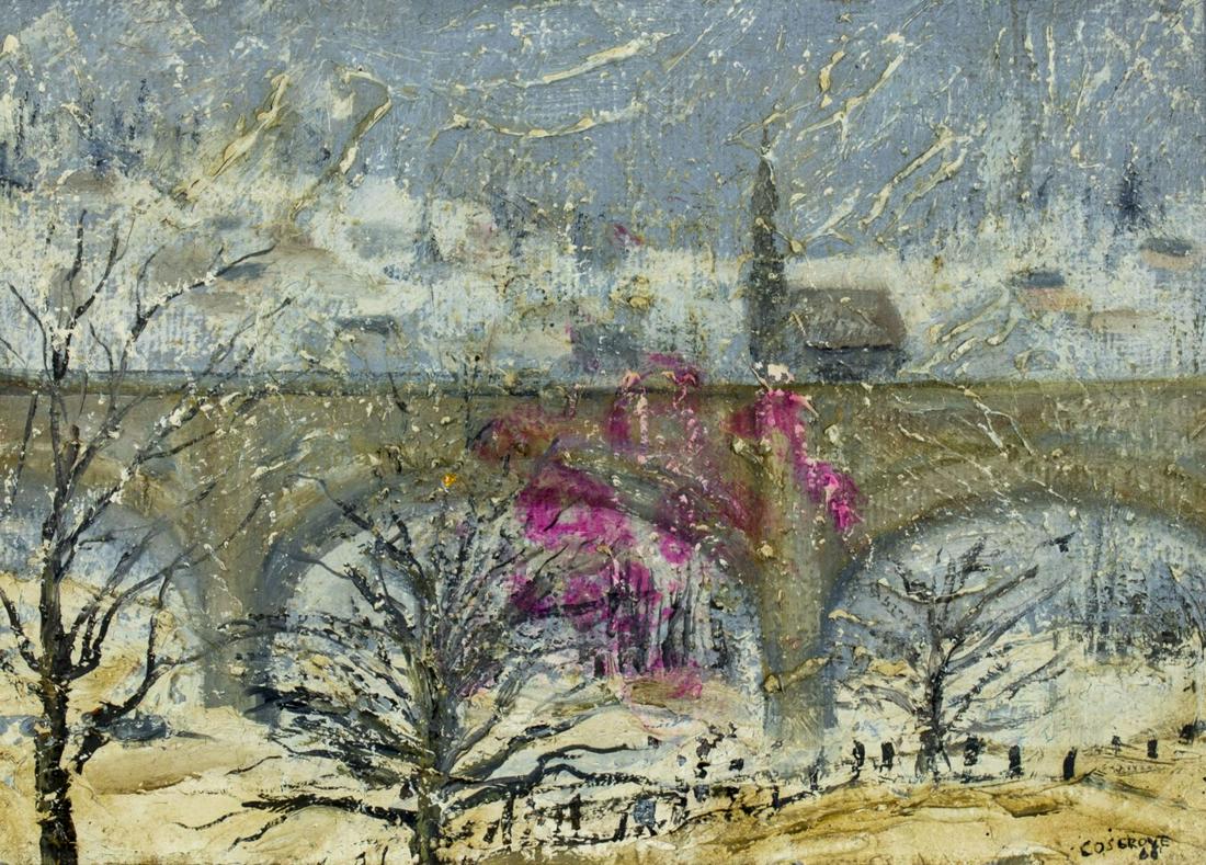 ATTR TO Stanley Cosgrove (Canada,1911-2002) oil (1 of 12)