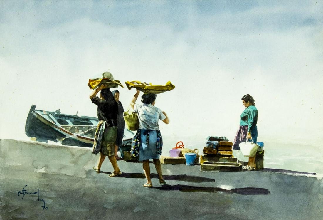 Miss L Fennell (UK,20C) watercolor painting (1 of 12)