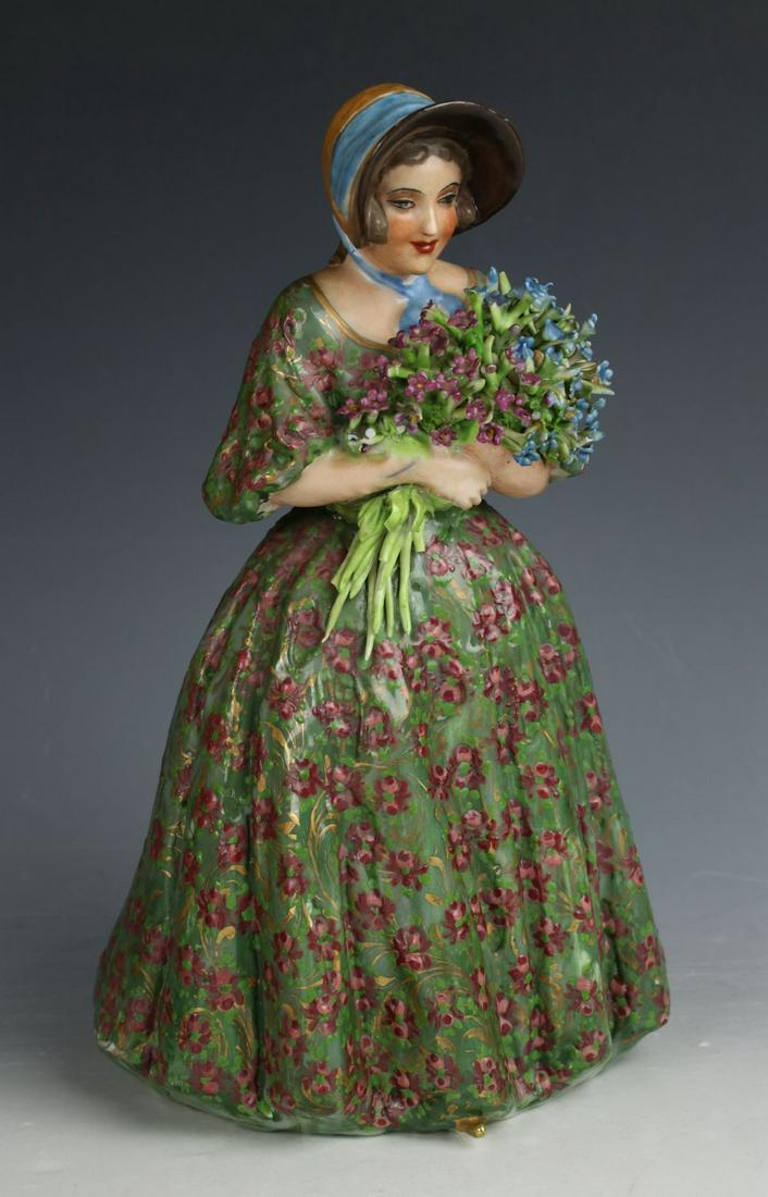 Antique Capodimonte figurine "Lady with Flowers" (1 of 12)
