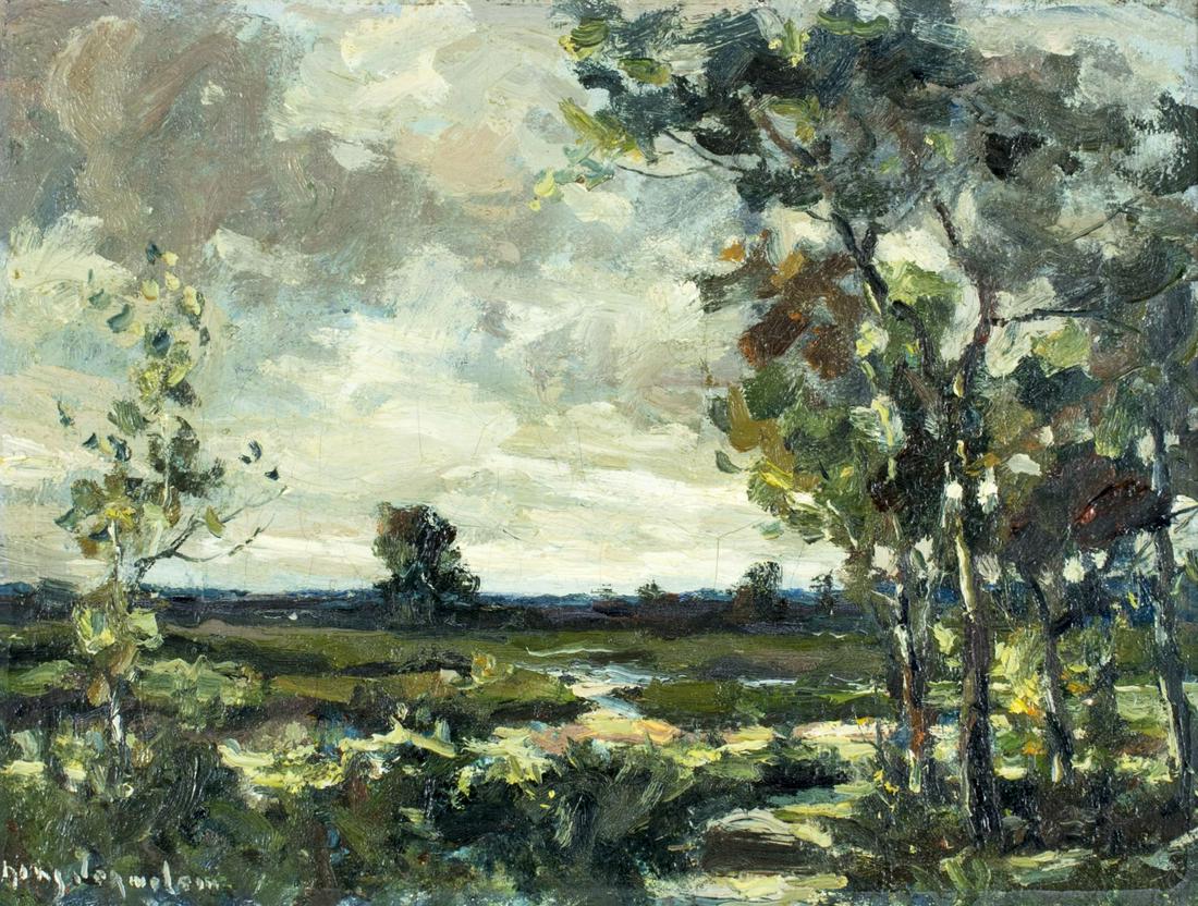 Antique early 20C american oil painting signed (1 of 12)