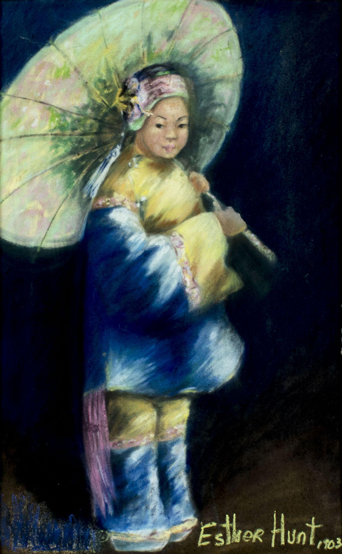 Esther Anna Hunt (CA,NE,1875-1951) pastel painting (1 of 10)