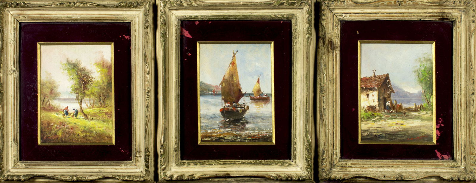 Antonio Brioschi (Italy,1855-1920) 3 oil paintings (1 of 10)