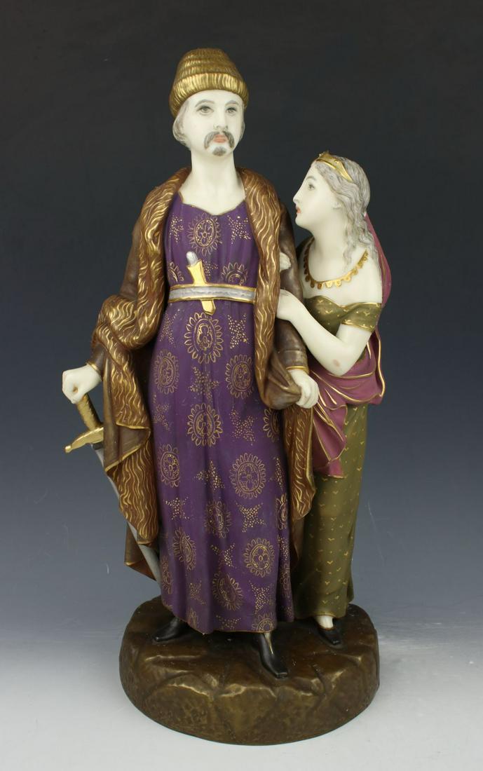 19C Royal Worcester figurine "Esther and King (1 of 10)
