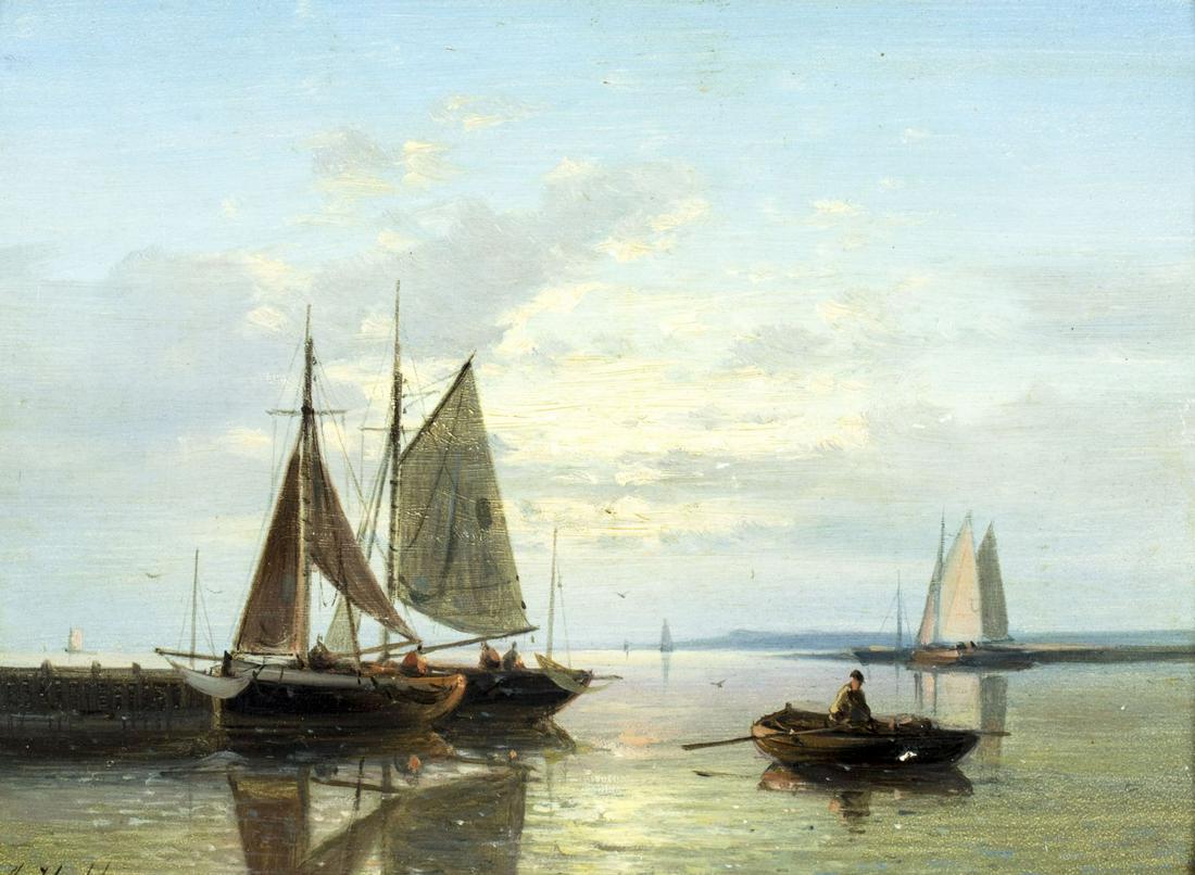 Abraham Hulk I (Dutch,UK,France,1813-1897) oil painting (1 of 12)