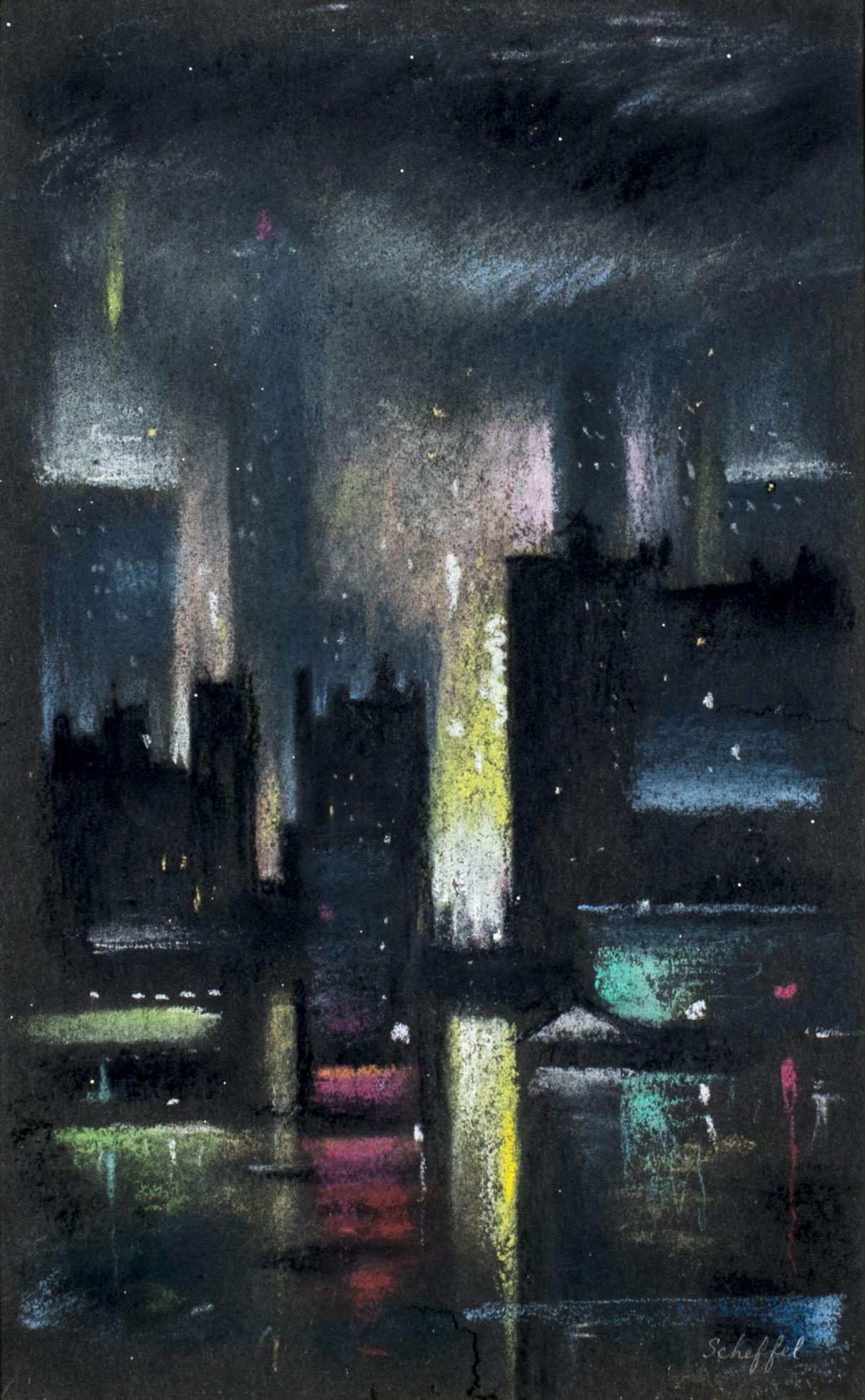 Herbert H Scheffel (NJ,NY,1909-1962) pastel painting (1 of 12)