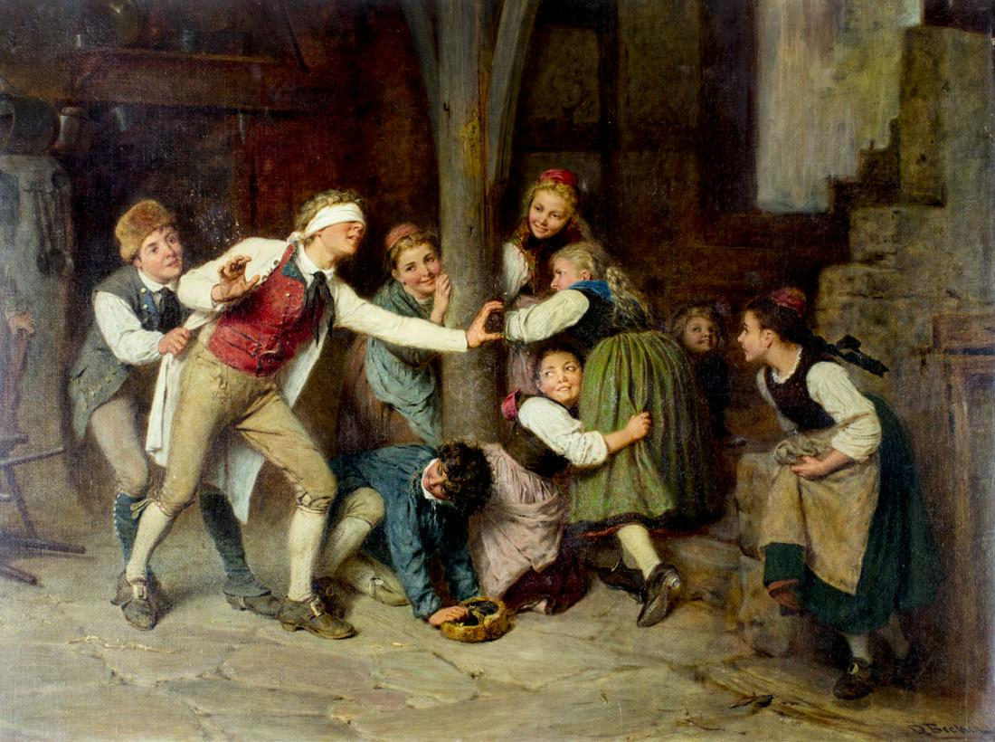 Albert Becker (German,1830-1896) oil painting antique (1 of 10)