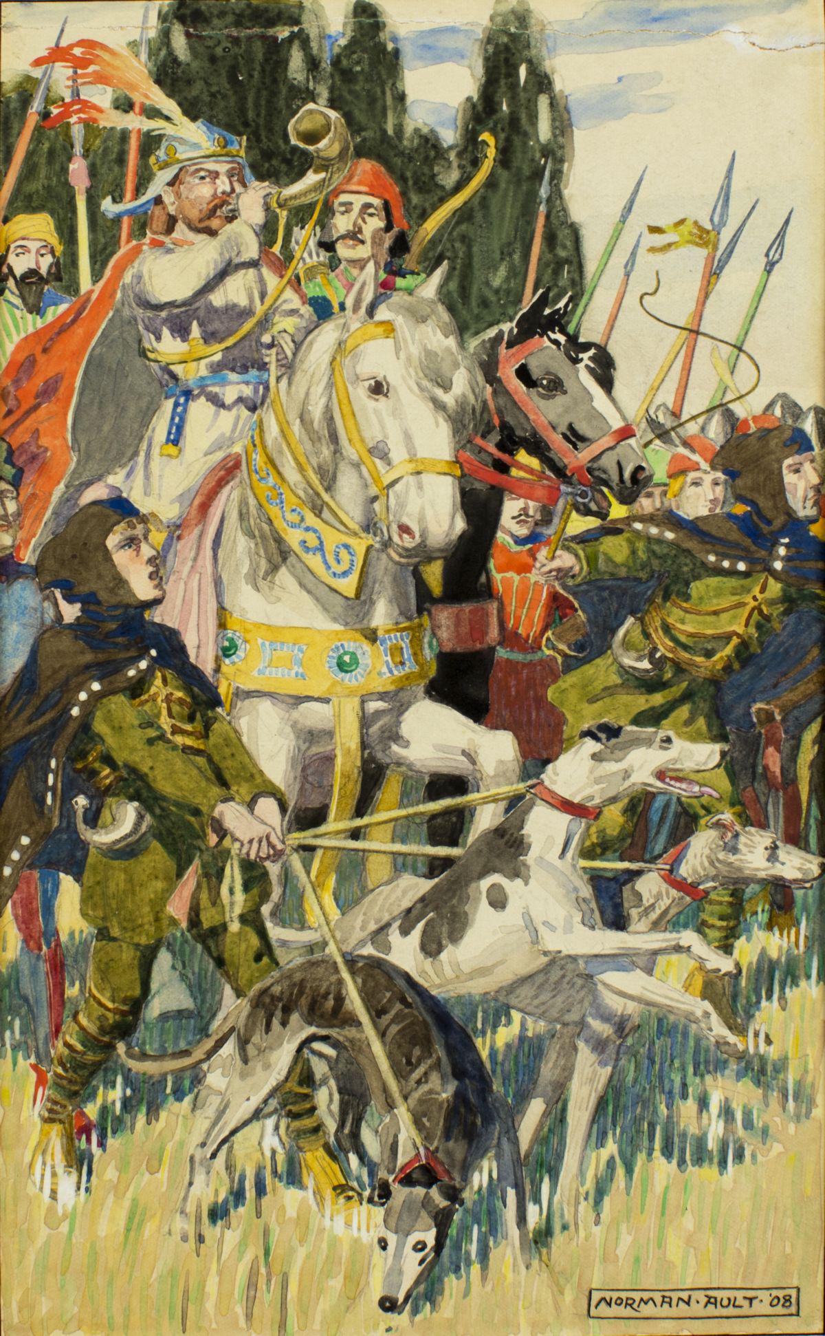 Norman Ault (US,1880 - 1950) watercolor painting (1 of 10)