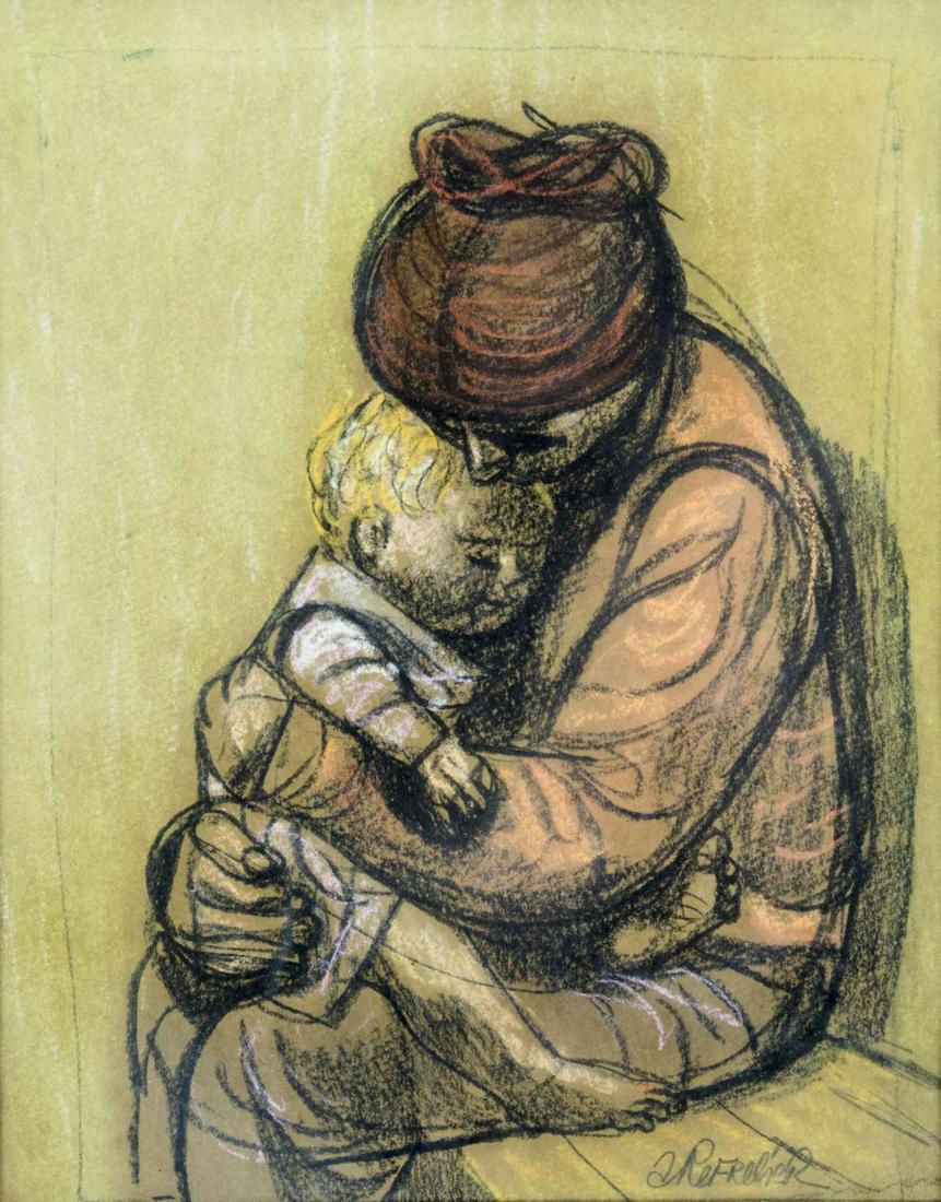 Anton Refregier (Russia,CA,1905-1979) pastel painting (1 of 12)