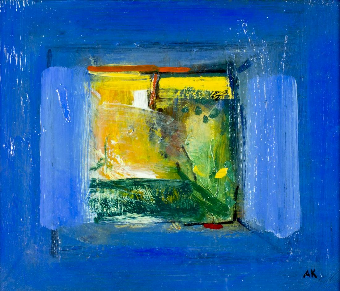 Anthony Krikhaar (Dutch,born 1940) oil painting: ARTIST: Anthony Krikhaar (Netherlands, born 1940) NAME: Window Eastlych Cottage (titled on verso) YEAR: 1998 MEDIUM: oil on board CONDITION: Excellent. No visible inpaint under UV light. Framed under 