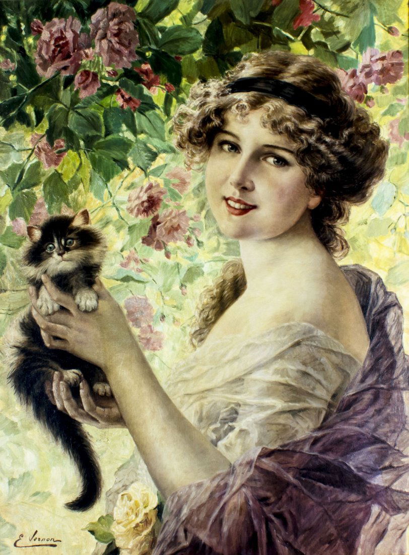 AFTER Emile Vernon (France,1872-1919) oil painting (1 of 10)