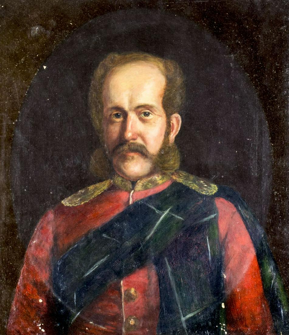 Antique 19C British oil painting Portrait: ARTIST: - (United Kingdom, 19 century) NAME: Portrait of Man YEAR: 19 century MEDIUM: oil on canvas CONDITION: One patch. Two punctures. Few paint losses. Some craquelure. One small inpainting 1x1" (s