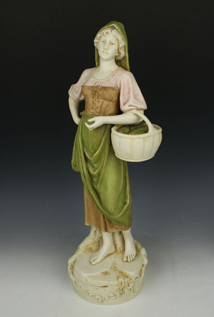 Royal Dux figurine "Woman with Basket of Fish" (1 of 10)