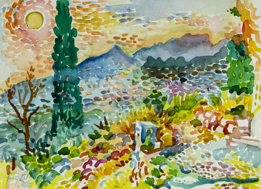 Fred Yates (UK,French,1922-2008) watercolor painting (1 of 12)
