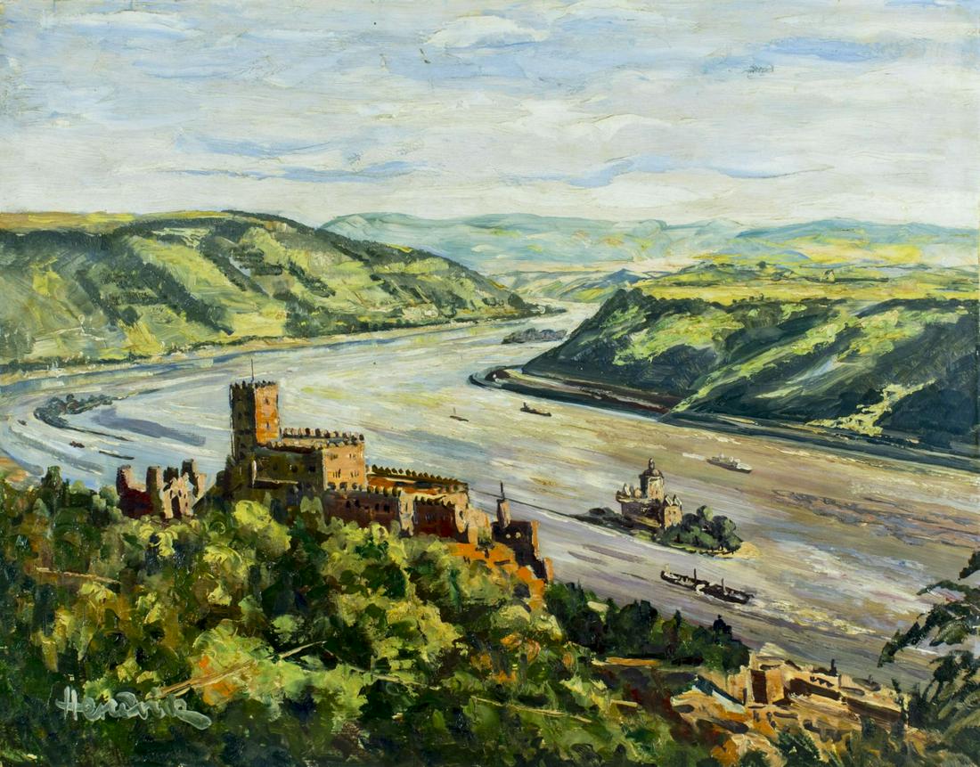 Mid 20C american NY oil painting signed Landscape (1 of 12)