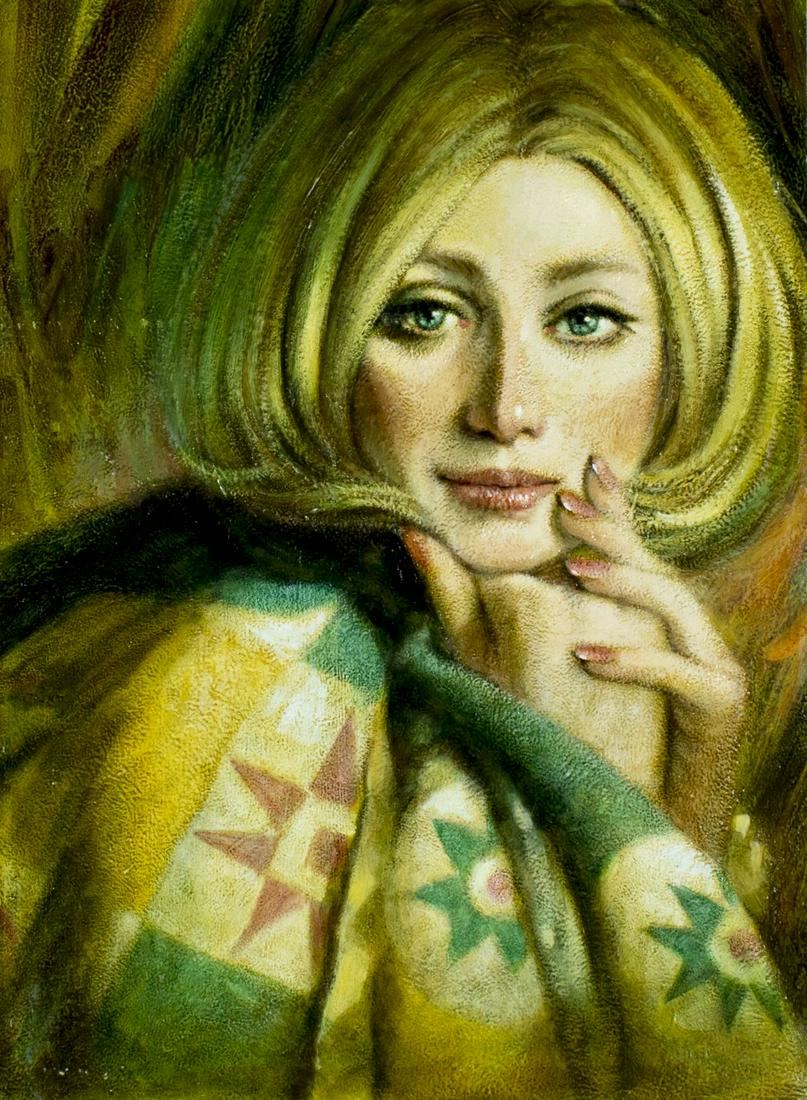 Vintage 20C Canadian acrylic painting Portrait (1 of 12)