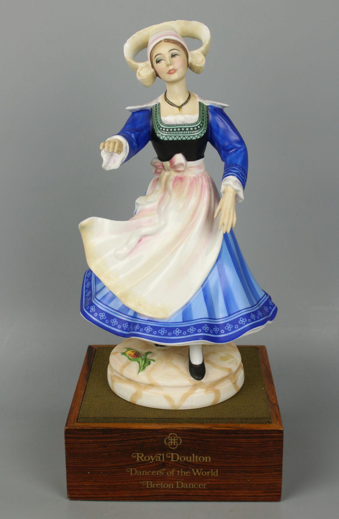 Royal Doulton Figurine HN2383 "Breton Dancer" LE: MANUFACTURE: Royal Doulton (ENGLAND) NAME: Breton Dancer NUMBER: HN2383 ISSUED: 1981 LIMITED EDITION: 248 of 750 DESIGNED: M. Davies CONDITION: Excellent. No chips, no cracks. With base and COA. In or