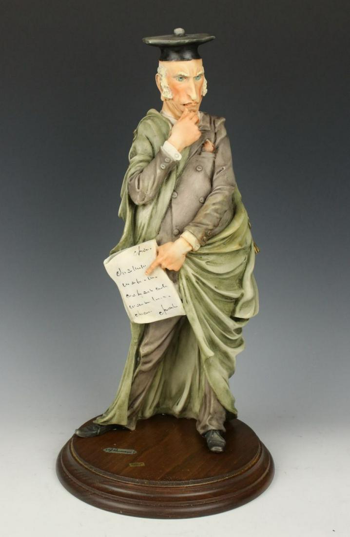 Giuseppe Armani Figurine "Professor": MANUFACTURE: Florence - Giuseppe Armani (Italy) NAME: Professor NUMBER: 3414 ISSUED: circa 1975 CONDITION: Excellent. No chips, no cracks. NO BOX. HEIGHT: 13 inch / 33 cm WIDTH: 6 1/2 inch / 16 cm DEE