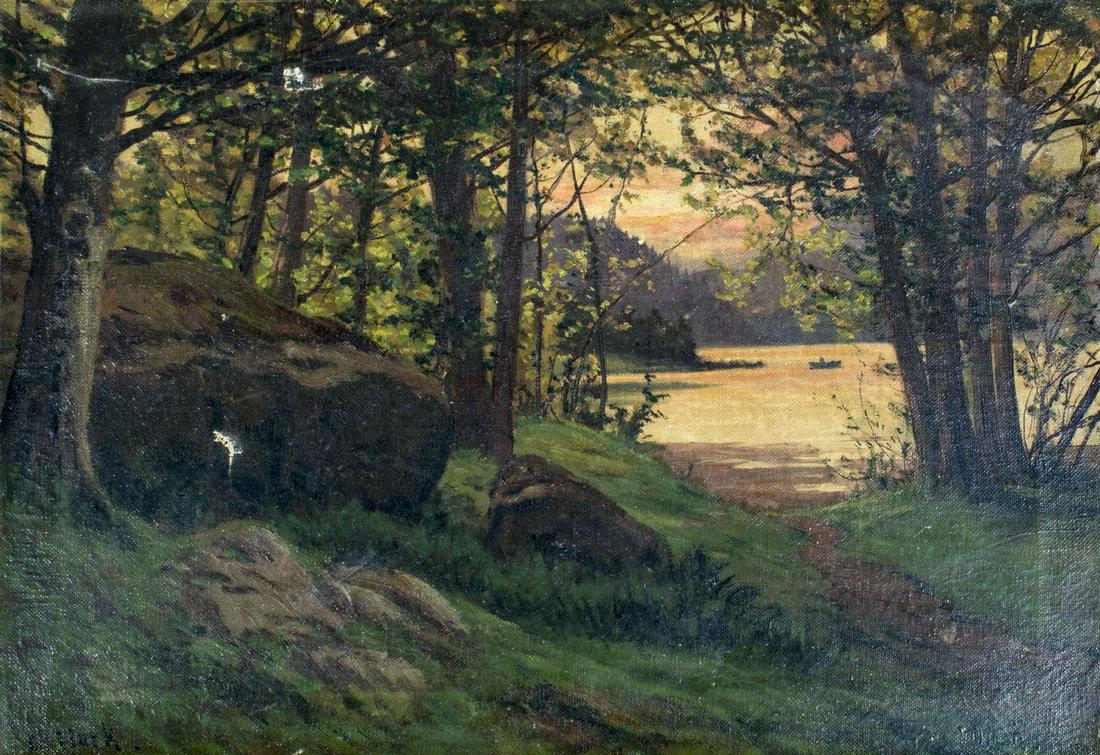 C Clark (US,19C) oil painting antique (1 of 18)