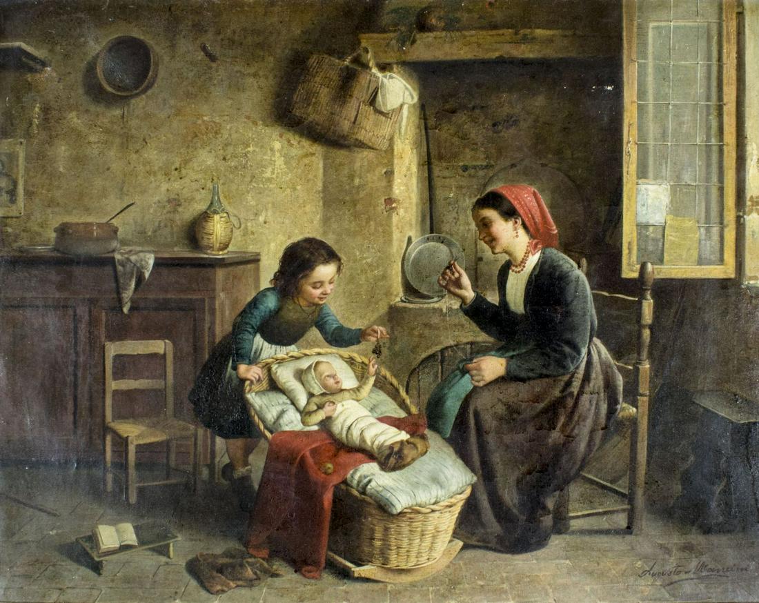 Augusto Mancini (Italy,19/20C) oil painting antique (1 of 12)