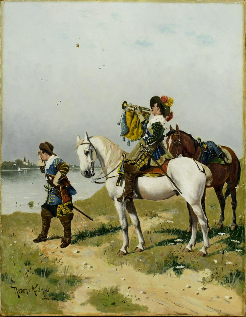 Robert Assmus (german,1837-1904) oil painting antique (1 of 10)