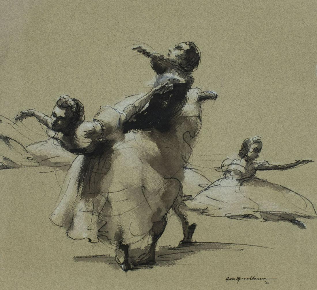 August von Munchhausen (US,1908-?) watercolor painting (1 of 12)