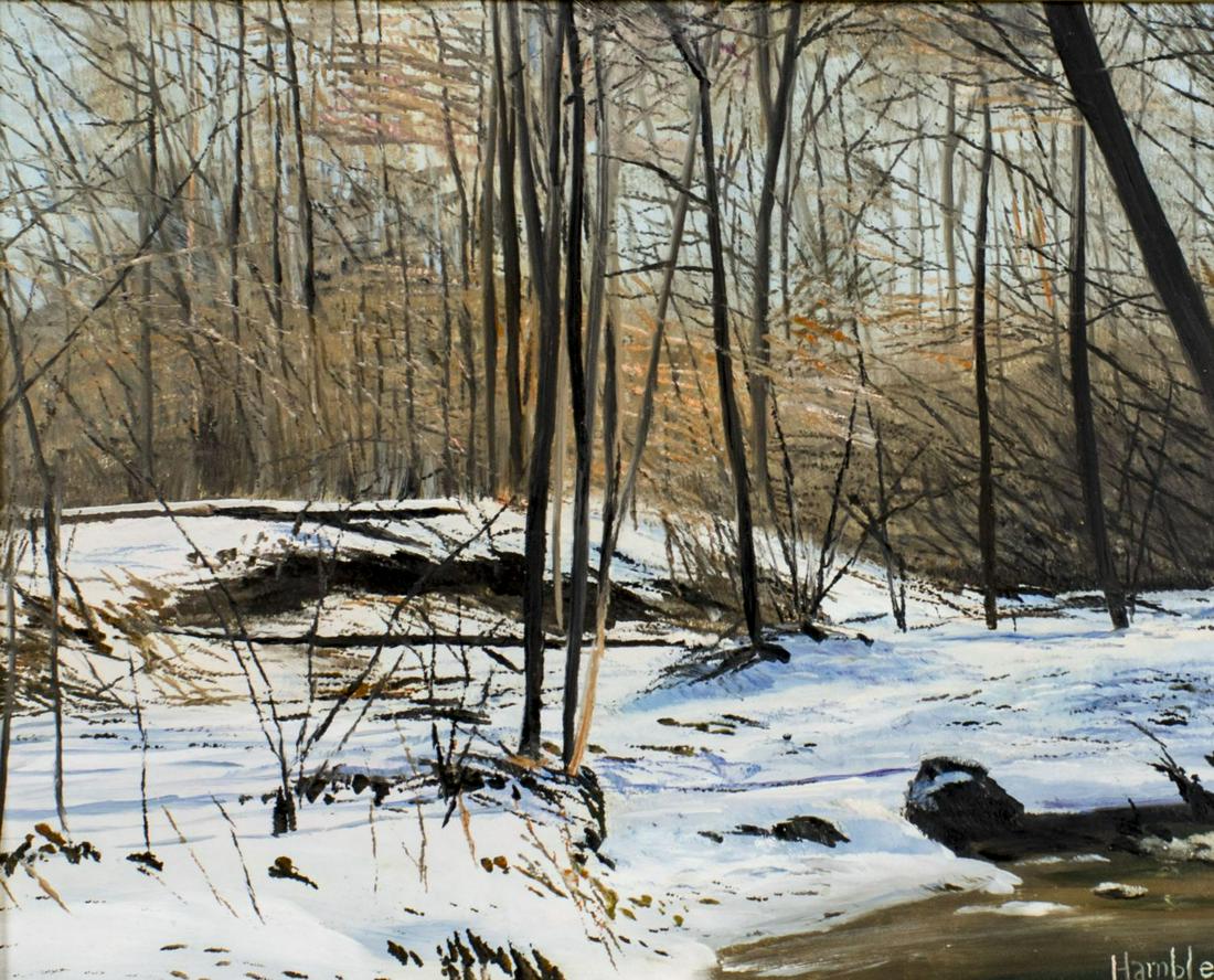 Robert Hamblen (RI,NJ,1932-2017) acrylic painting (1 of 12)