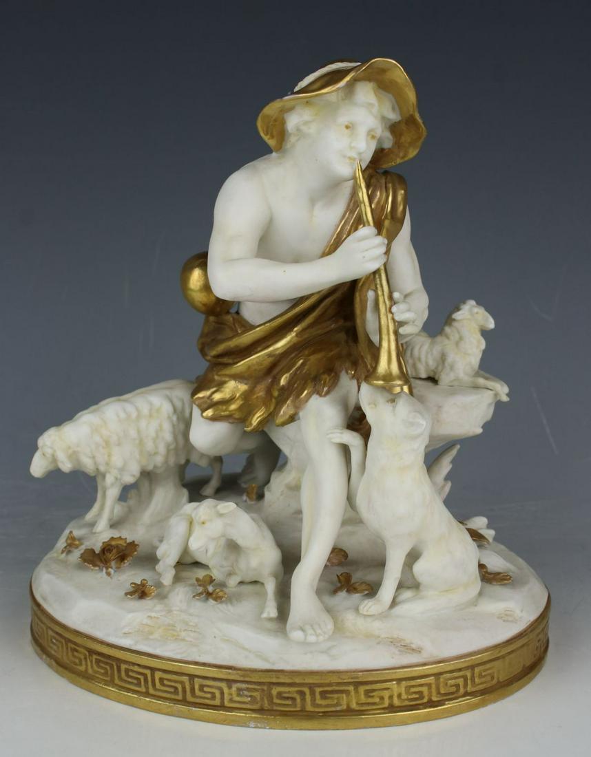 Dresden porcelain figurine "Shepherd with Pipe" (1 of 10)
