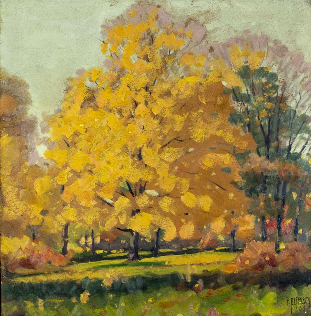 Herman Peterson (IL,WI,1892-1969) oil painting antique (1 of 12)