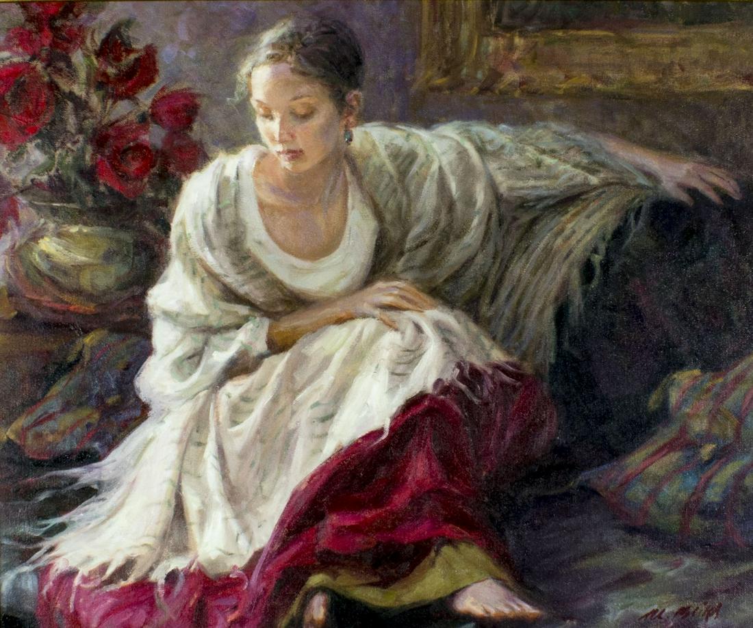 Miriam Briks (Polish,CA,b 1957) oil painting antique (1 of 17)