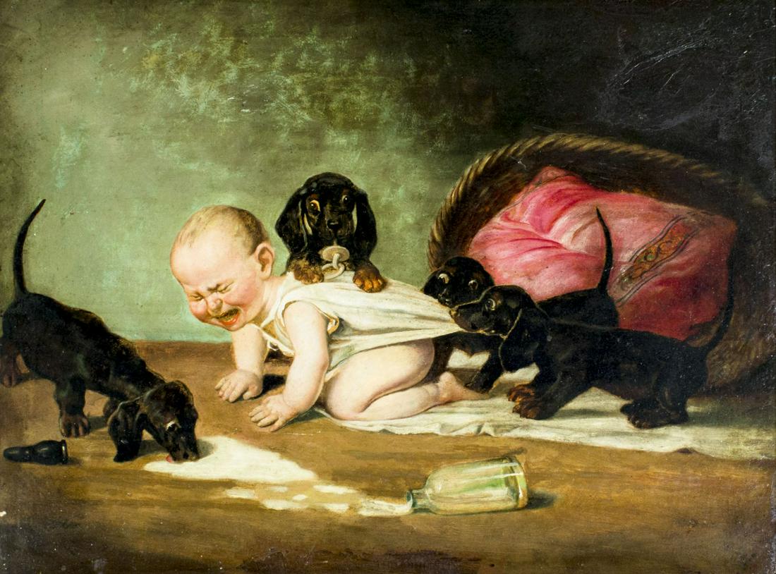 Antique 19C oil painting (1 of 12)